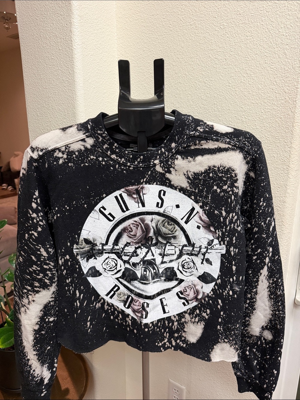 Guns N' Roses Bleached Cropped Sweatshirt S (Vintage Style) Grunge 90s Rock